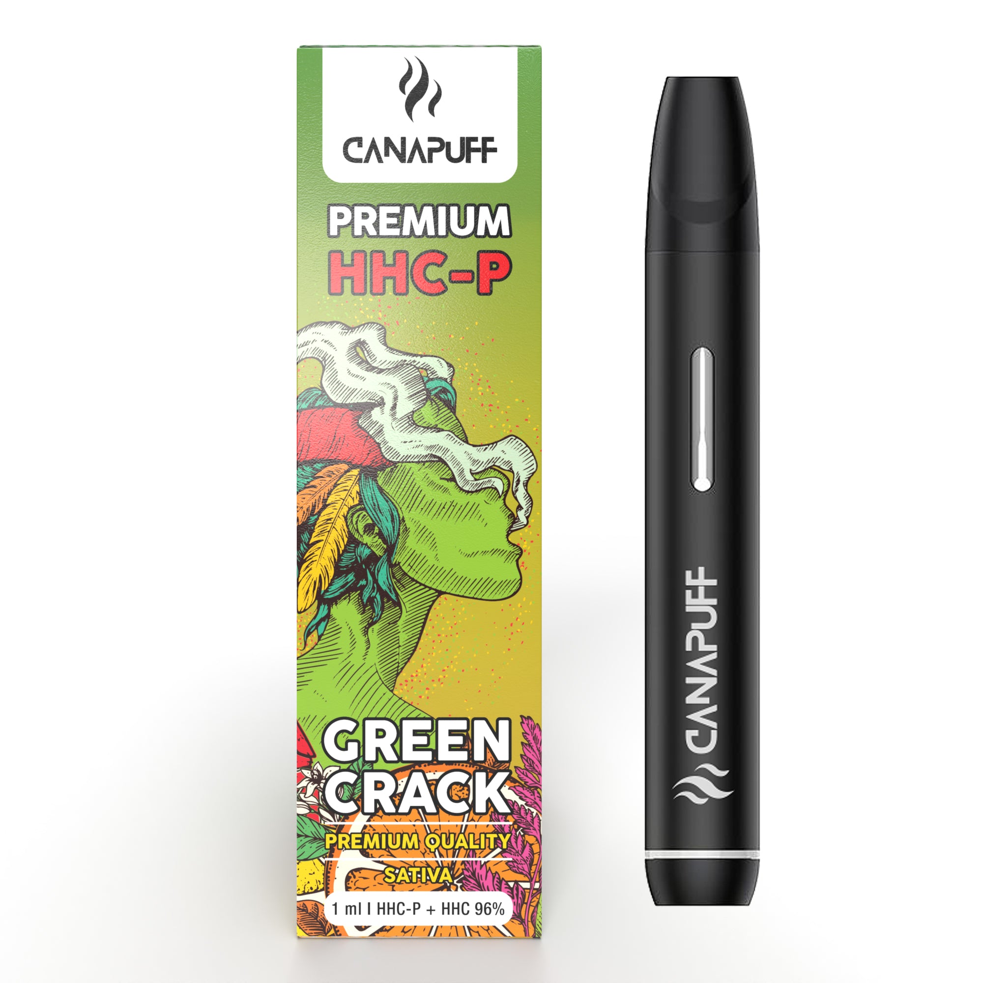 GREEN CRACK 96% HHC-P - CanaPuff - ONE USE - 1ml