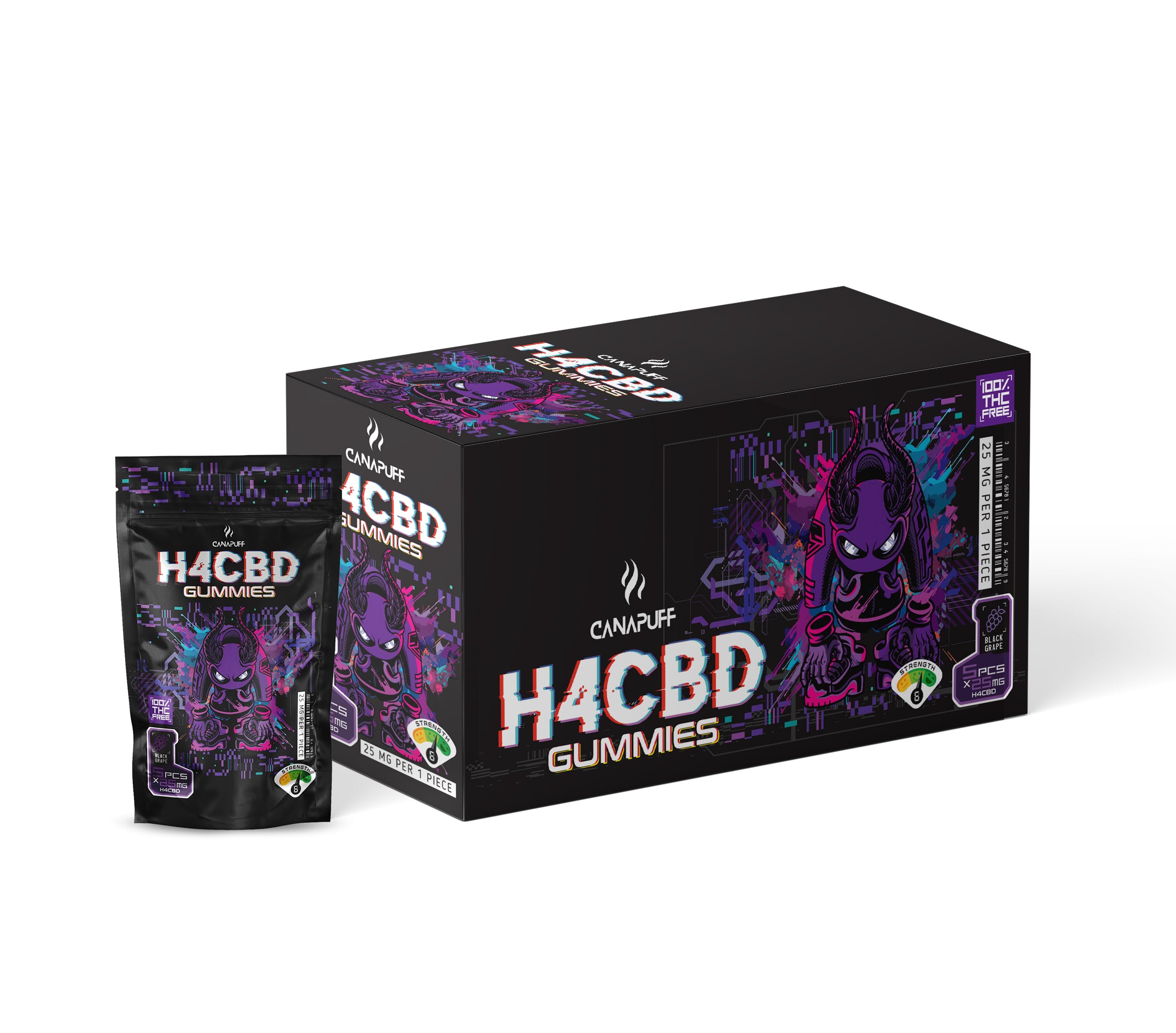 BOX H4CBD gummies Black grape