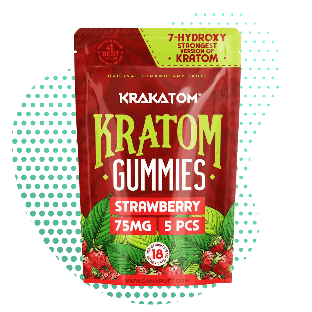 Canapuff - 7 - Hydroxy Kratom Gummies - Strawberry Canapuff