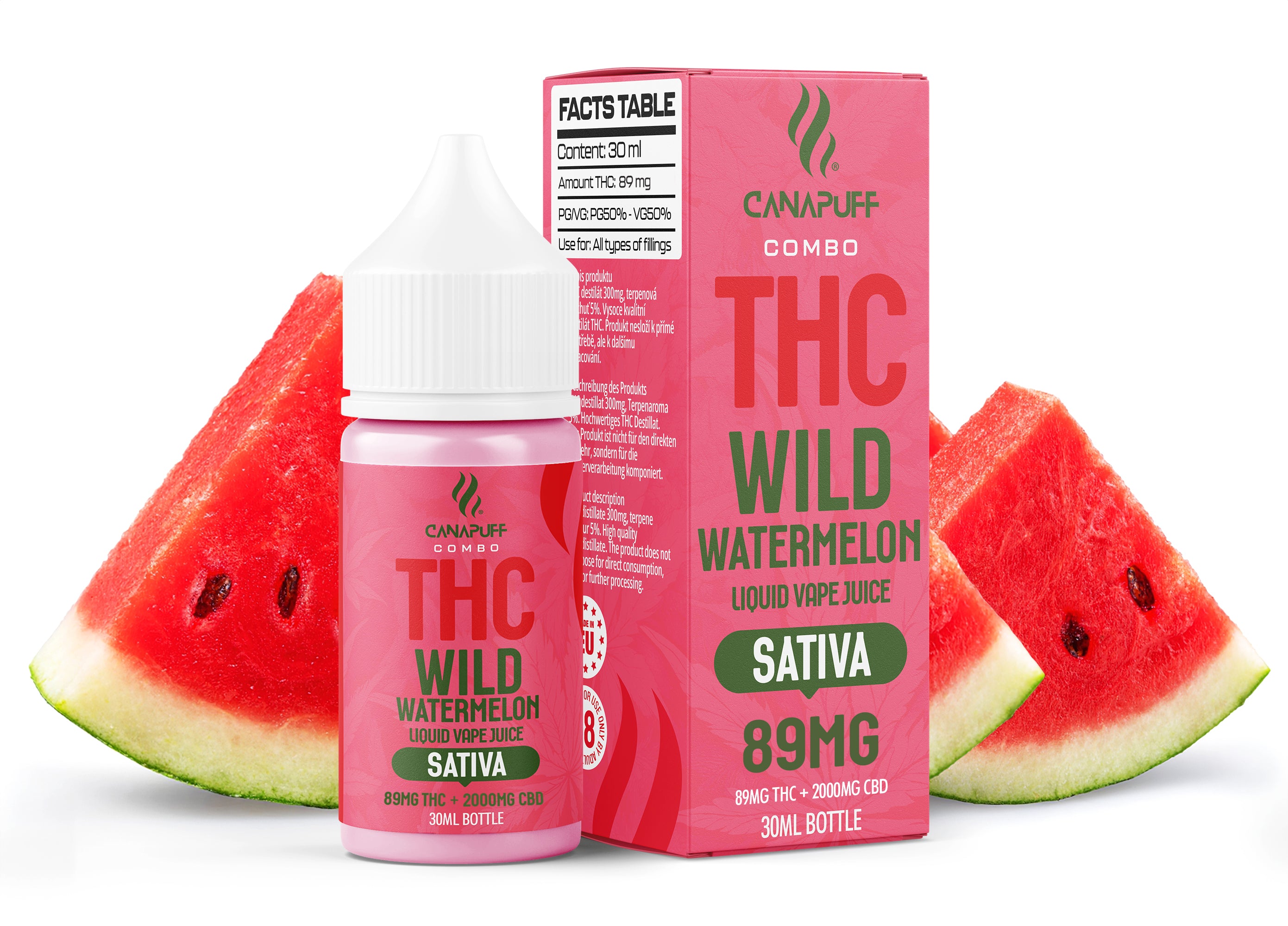 THC Liquid 89mg - Wild Watermelon Canapuff